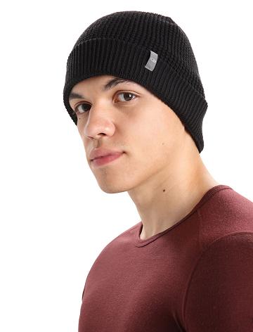 Czapki Icebreaker Unisex Merino Feadan Slouch Beanie Damskie Czarne | PL 1468RVDW